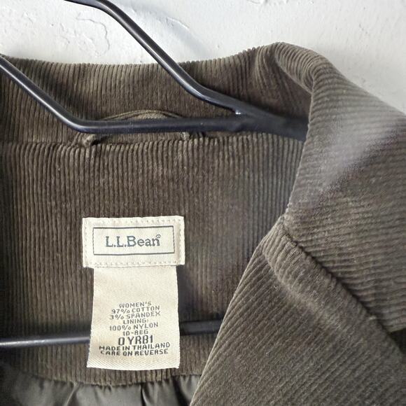LL Bean Blazer Womens 10 Regular Brown Corduroy Stretch Classic Jacket Pockets - Picture 4 of 10